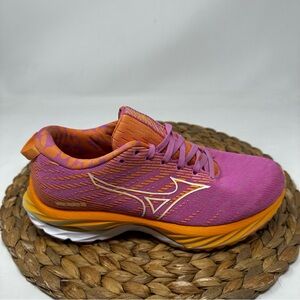 Mizuno Wave Rider 26 Roxy Running Shoes Pink Orange Size 7.5 Women's